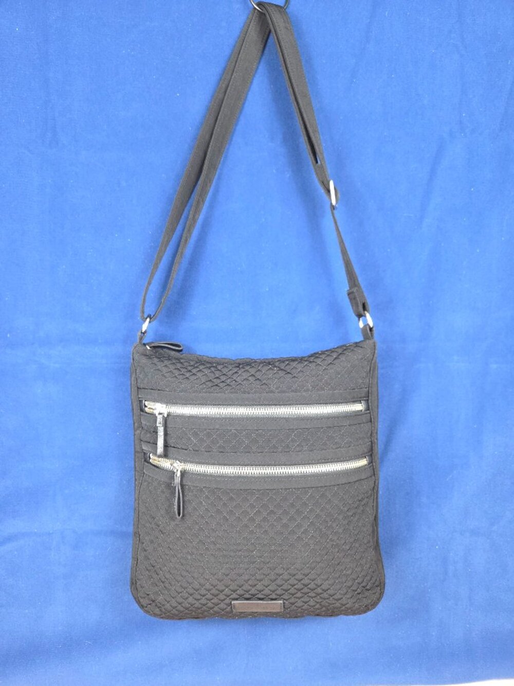 Vera Bradley Black Triple Zip Hipster Crossbody